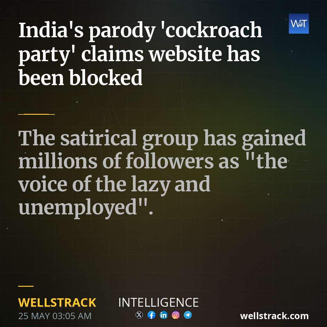 India's parody 'cockroach party' claims website has been blocked