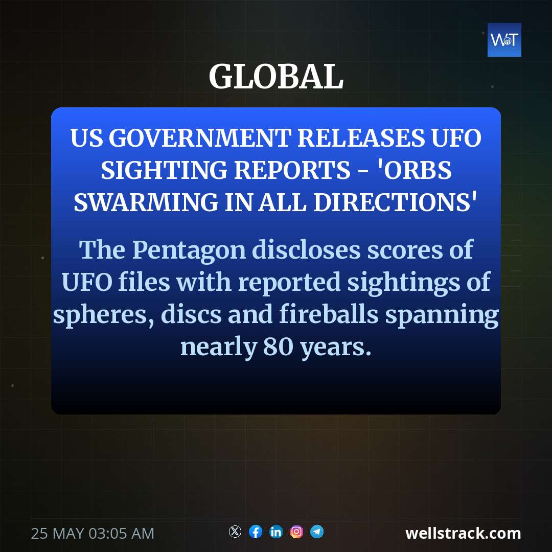 US government releases UFO sighting reports - 'Orbs swarming in all directions'