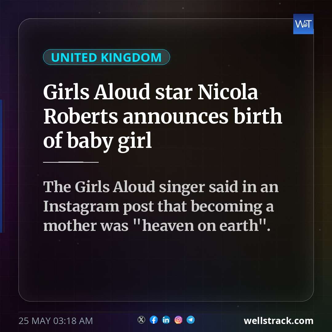 Girls Aloud star Nicola Roberts announces birth of baby girl