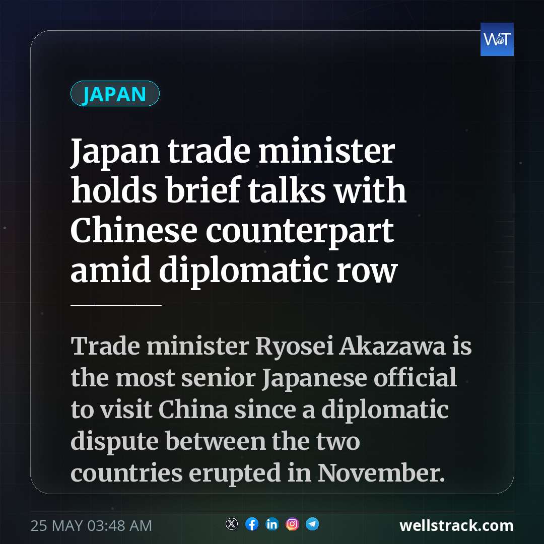 Japan trade minister holds brief talks with Chinese counterpart amid diplomatic row
