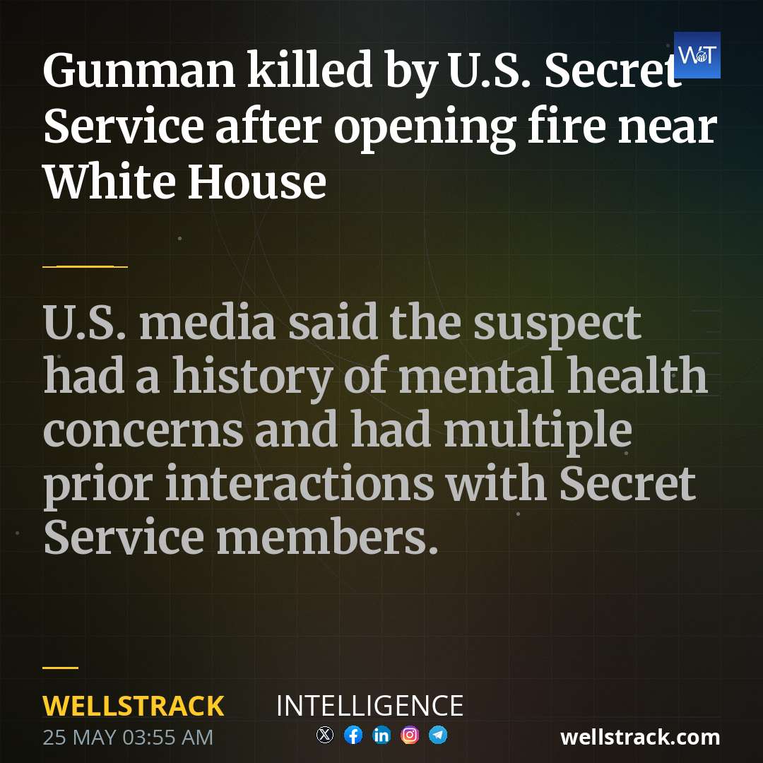 Gunman killed by U.S. Secret Service after opening fire near White House