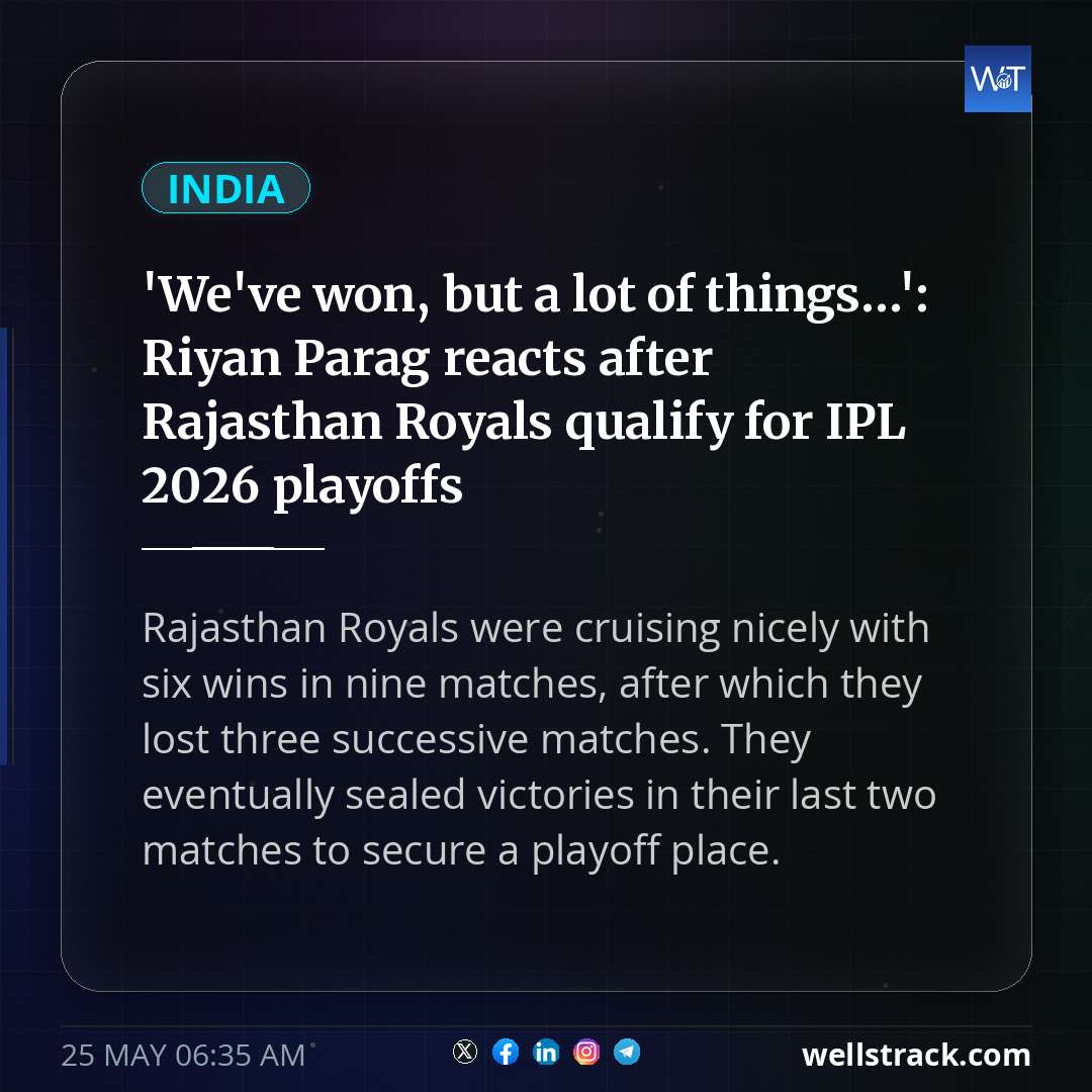 'We've won, but a lot of things...': Riyan Parag reacts after Rajasthan Royals qualify for IPL 2026 playoffs