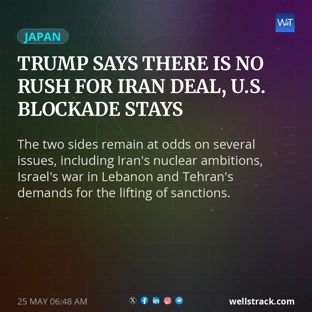Trump says there is no rush for Iran deal, U.S. blockade stays — WellsTrack