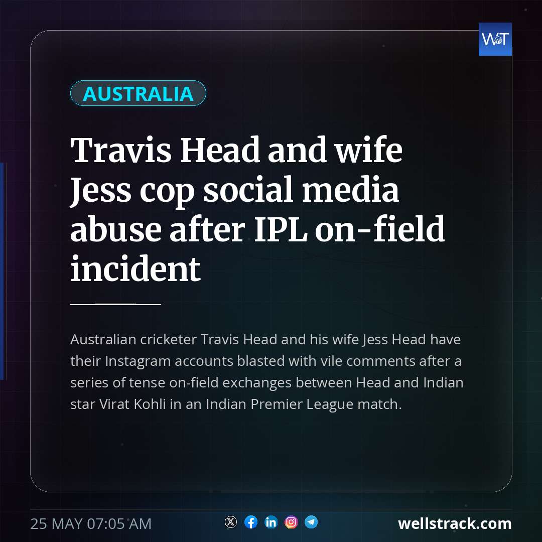 Travis Head and wife Jess cop social media abuse after IPL on-field incident — WellsTrack