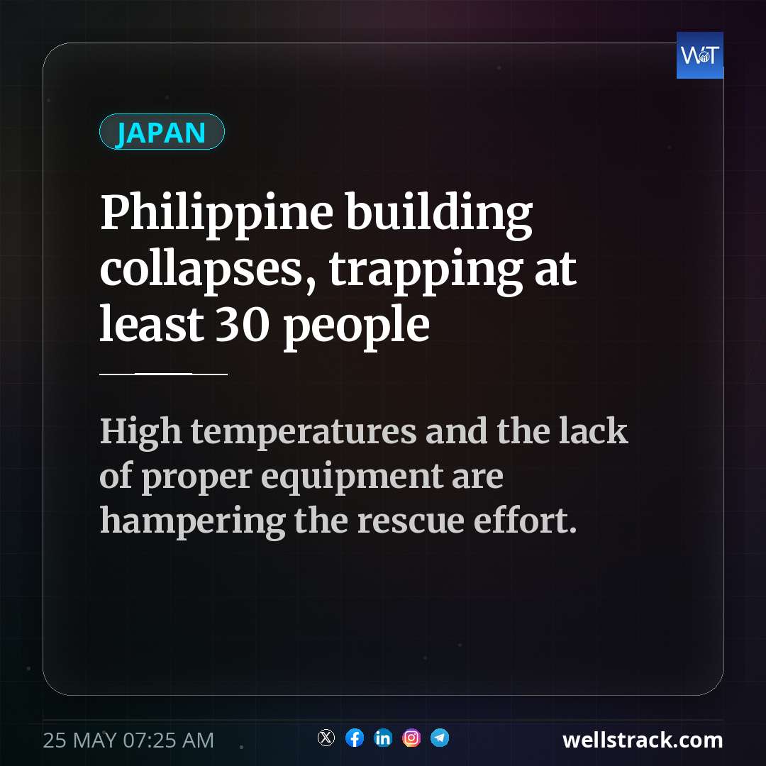 Philippine building collapses, trapping at least 30 people