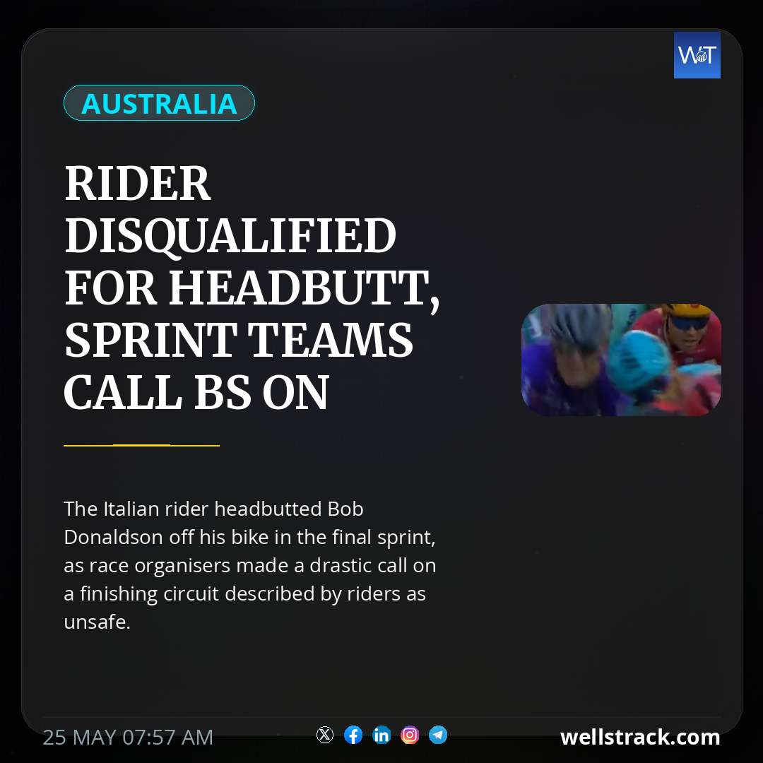 Rider disqualified for headbutt, sprint teams call BS on controversial finish