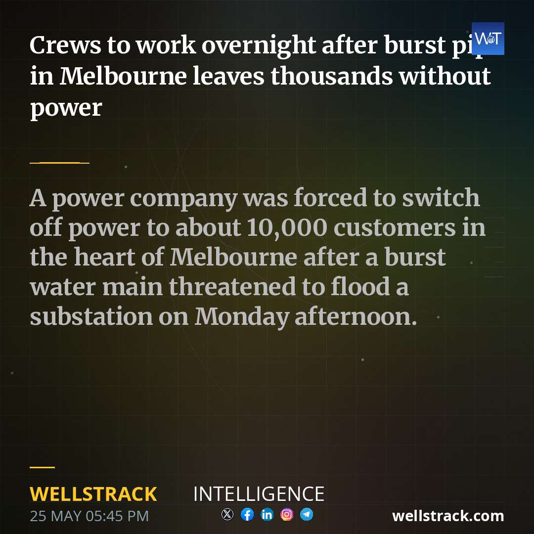 Crews to work overnight after burst pipe in Melbourne leaves thousands without power