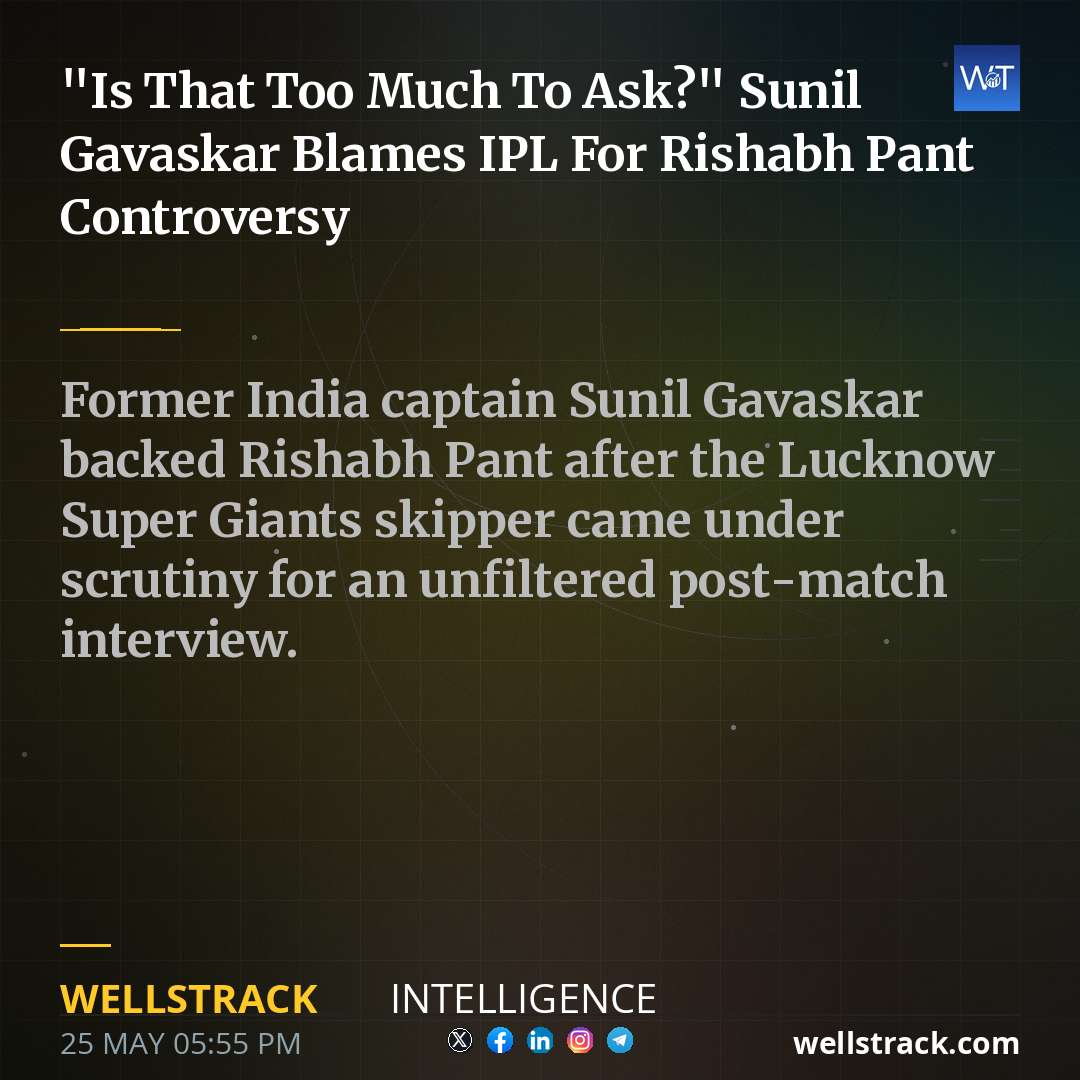 "Is That Too Much To Ask?" Sunil Gavaskar Blames IPL For Rishabh Pant Controversy — WellsTrack