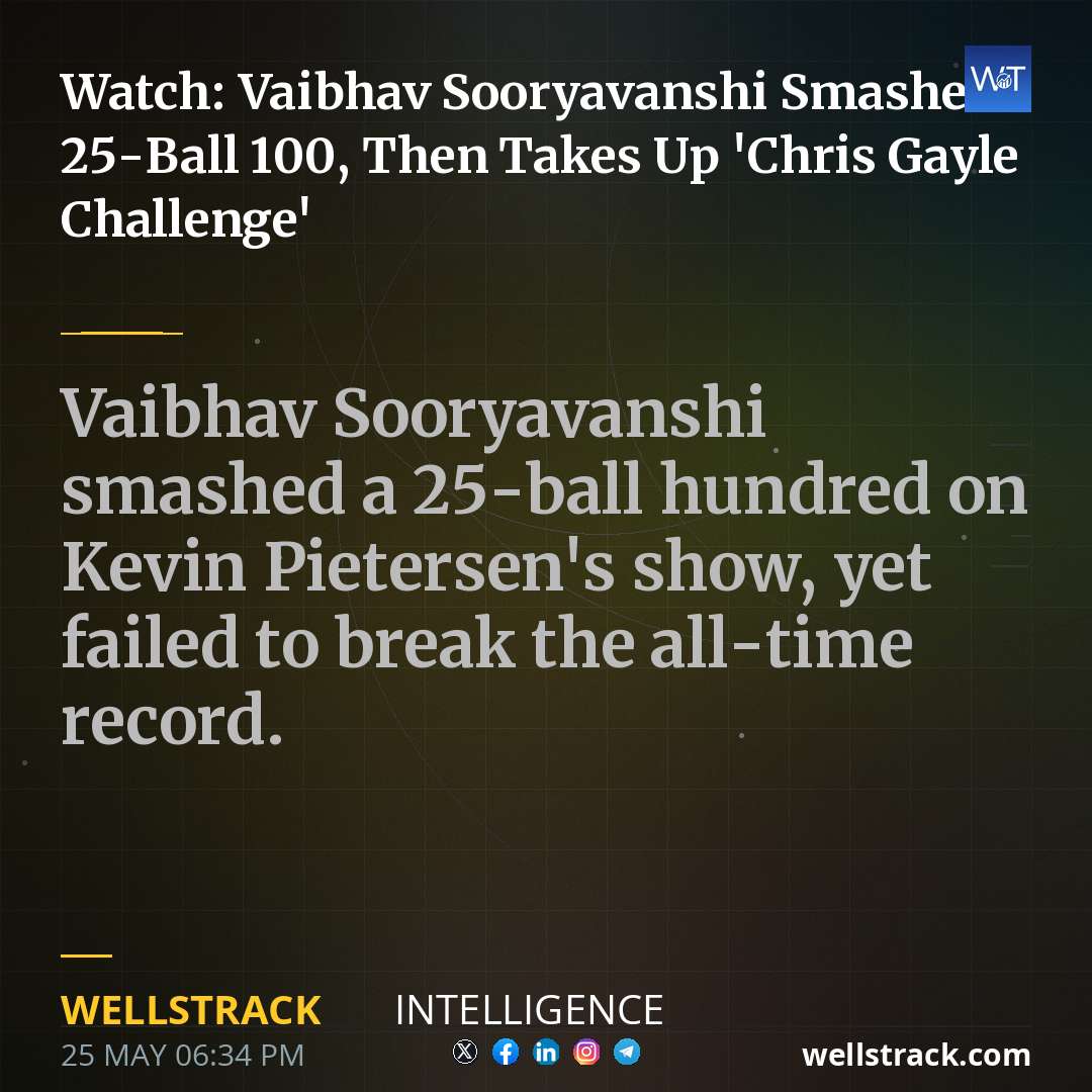 Watch: Vaibhav Sooryavanshi Smashes 25-Ball 100, Then Takes Up 'Chris Gayle Challenge' — WellsTrack