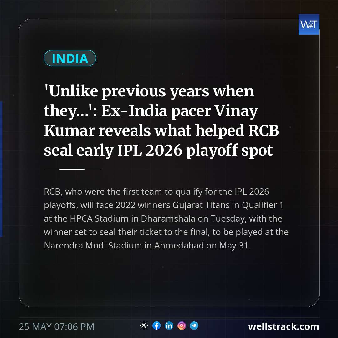 'Unlike previous years when they...': Ex-India pacer Vinay Kumar reveals what helped RCB seal early IPL 2026 playoff spot — WellsTrack