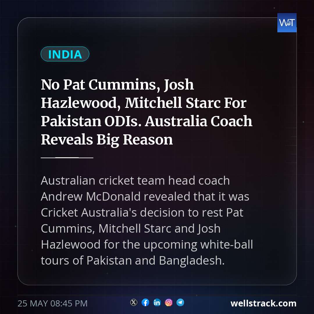 No Pat Cummins, Josh Hazlewood, Mitchell Starc For Pakistan ODIs. Australia Coach Reveals Big Reason