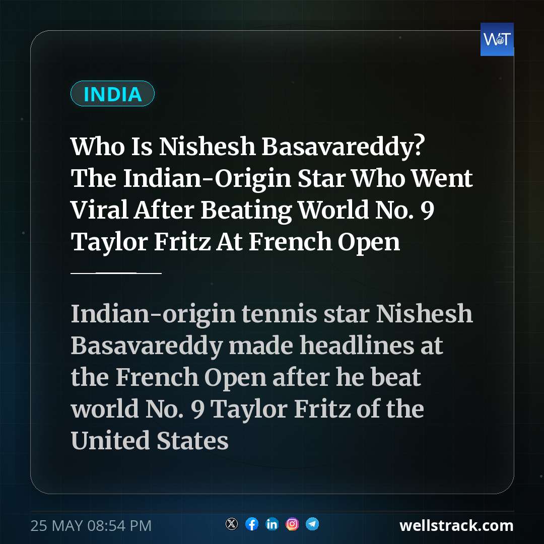 Who Is Nishesh Basavareddy? The Indian-Origin Star Who Went Viral After Beating World No. 9 Taylor Fritz At French Open