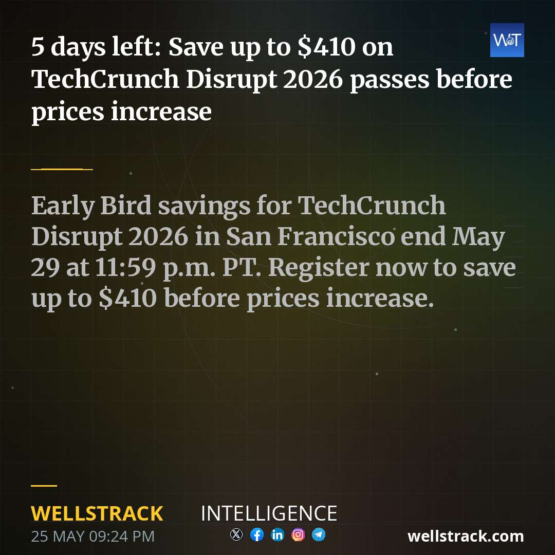 5 days left: Save up to $410 on TechCrunch Disrupt 2026 passes before prices increase
