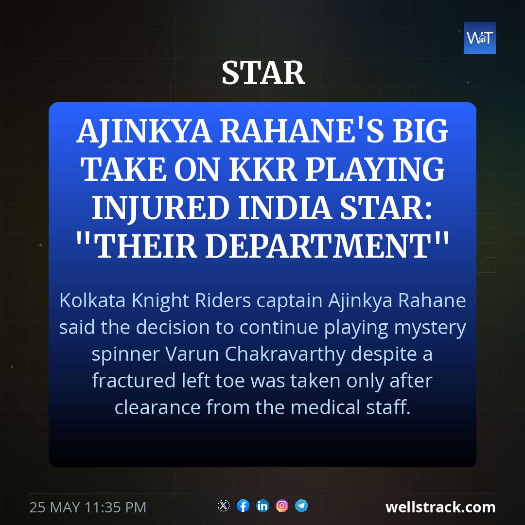 Ajinkya Rahane's Big Take On KKR Playing Injured India Star: "Their Department"