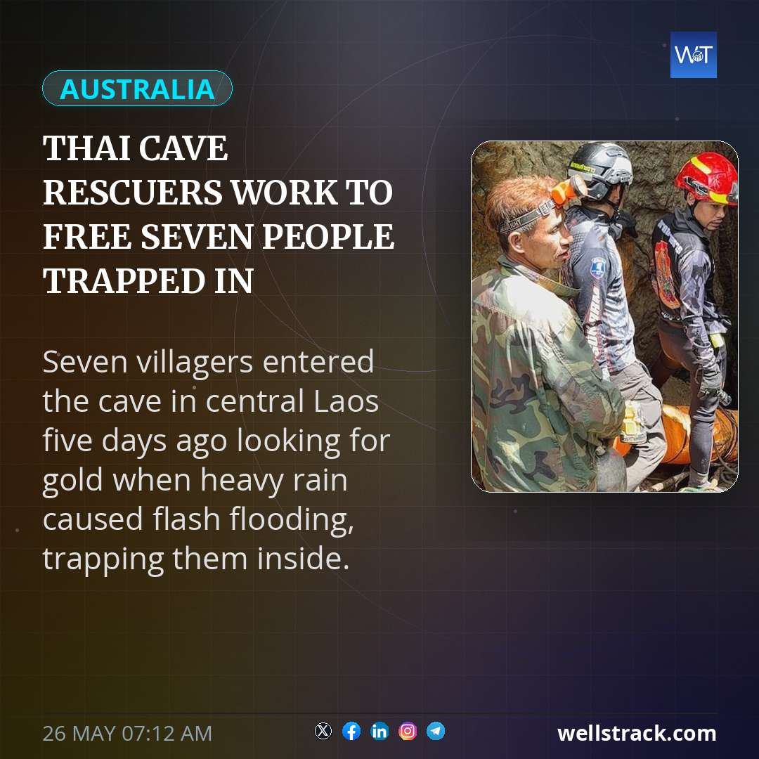 Thai cave rescuers work to free seven people trapped in flooded Laos cave — WellsTrack