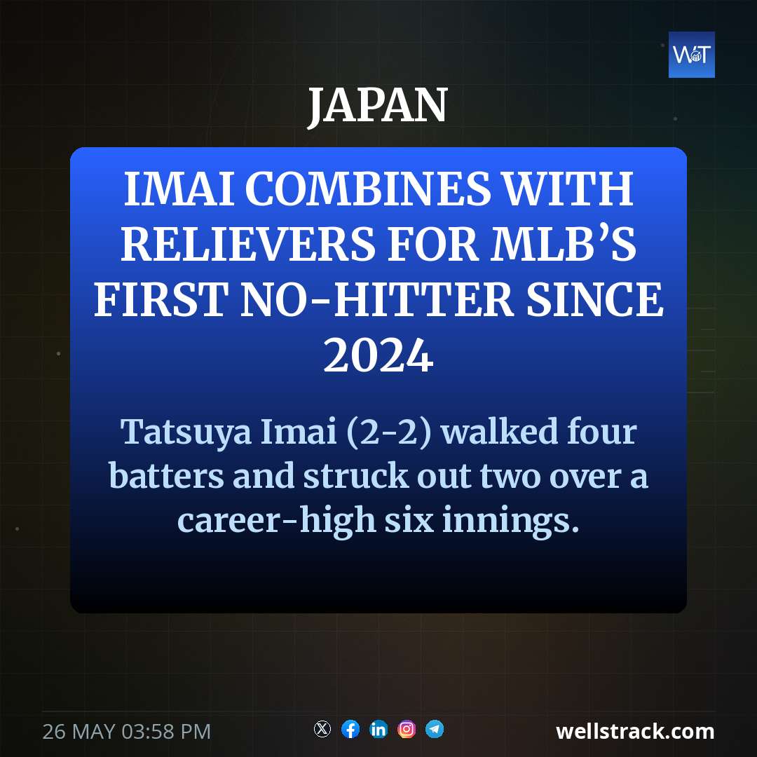 Imai combines with relievers for MLB’s first no-hitter since 2024 — WellsTrack