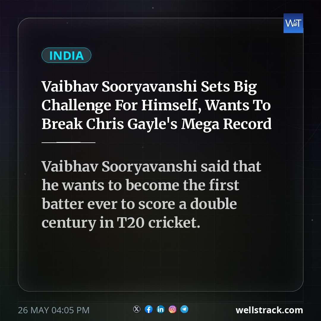 Vaibhav Sooryavanshi Sets Big Challenge For Himself, Wants To Break Chris Gayle's Mega Record — WellsTrack