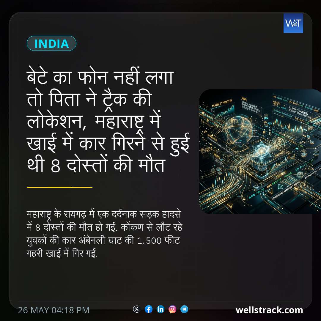 बेटे का फोन नहीं लगा तो पिता ने ट्रैक की लोकेशन, महाराष्ट्र में खाई में कार गिरने से हुई थी 8 दोस्तों की मौत