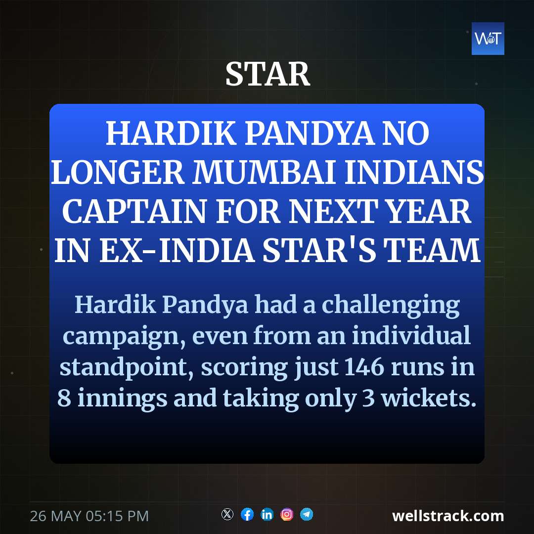 Hardik Pandya No Longer Mumbai Indians Captain For Next Year In Ex-India Star's Team