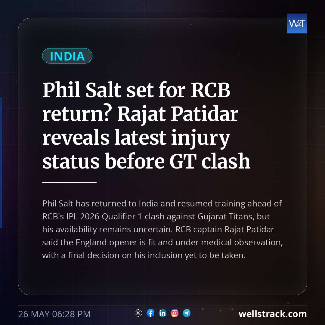 Phil Salt set for RCB return? Rajat Patidar reveals latest injury status before GT clash — WellsTrack
