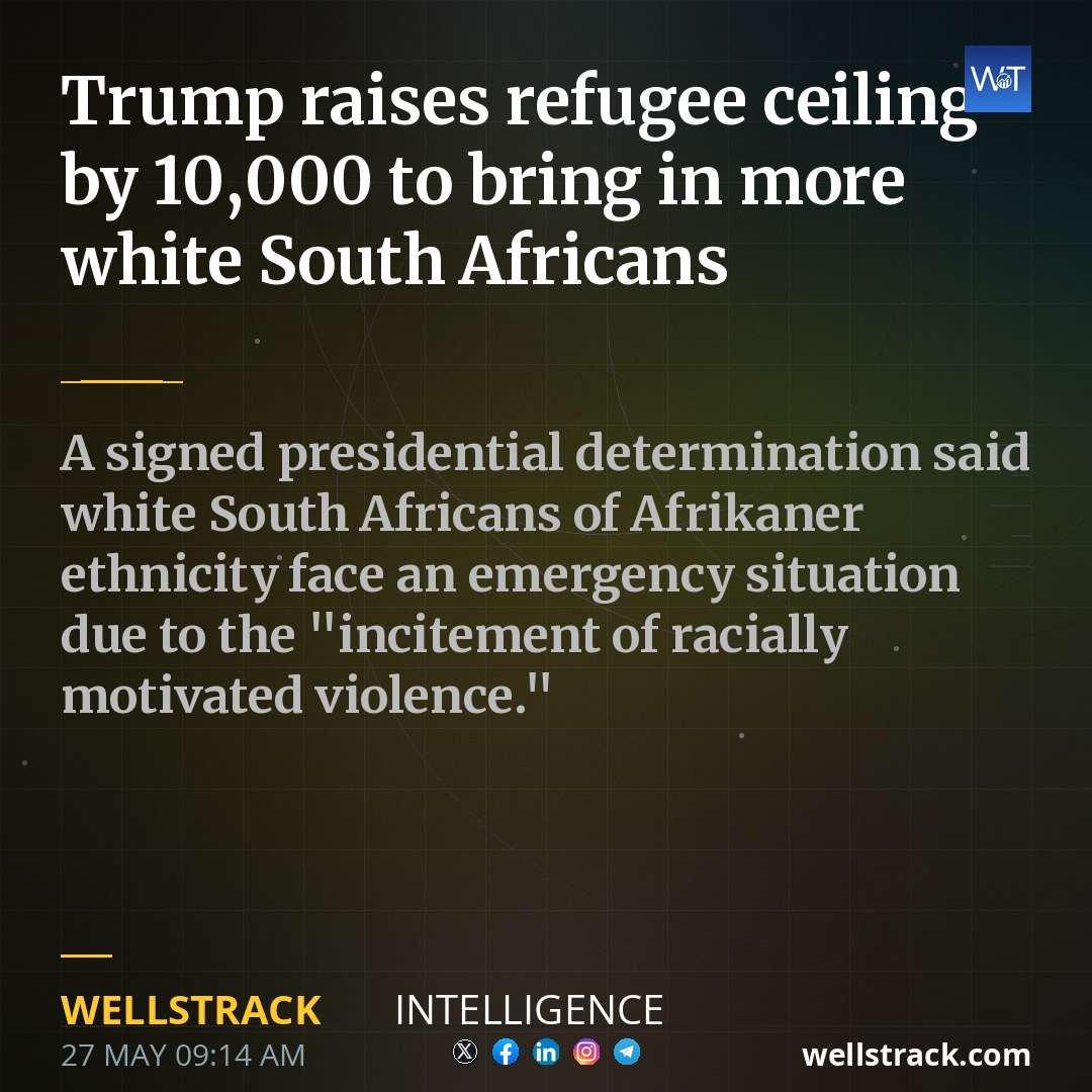 Trump raises refugee ceiling by 10,000 to bring in more white South Africans — WellsTrack