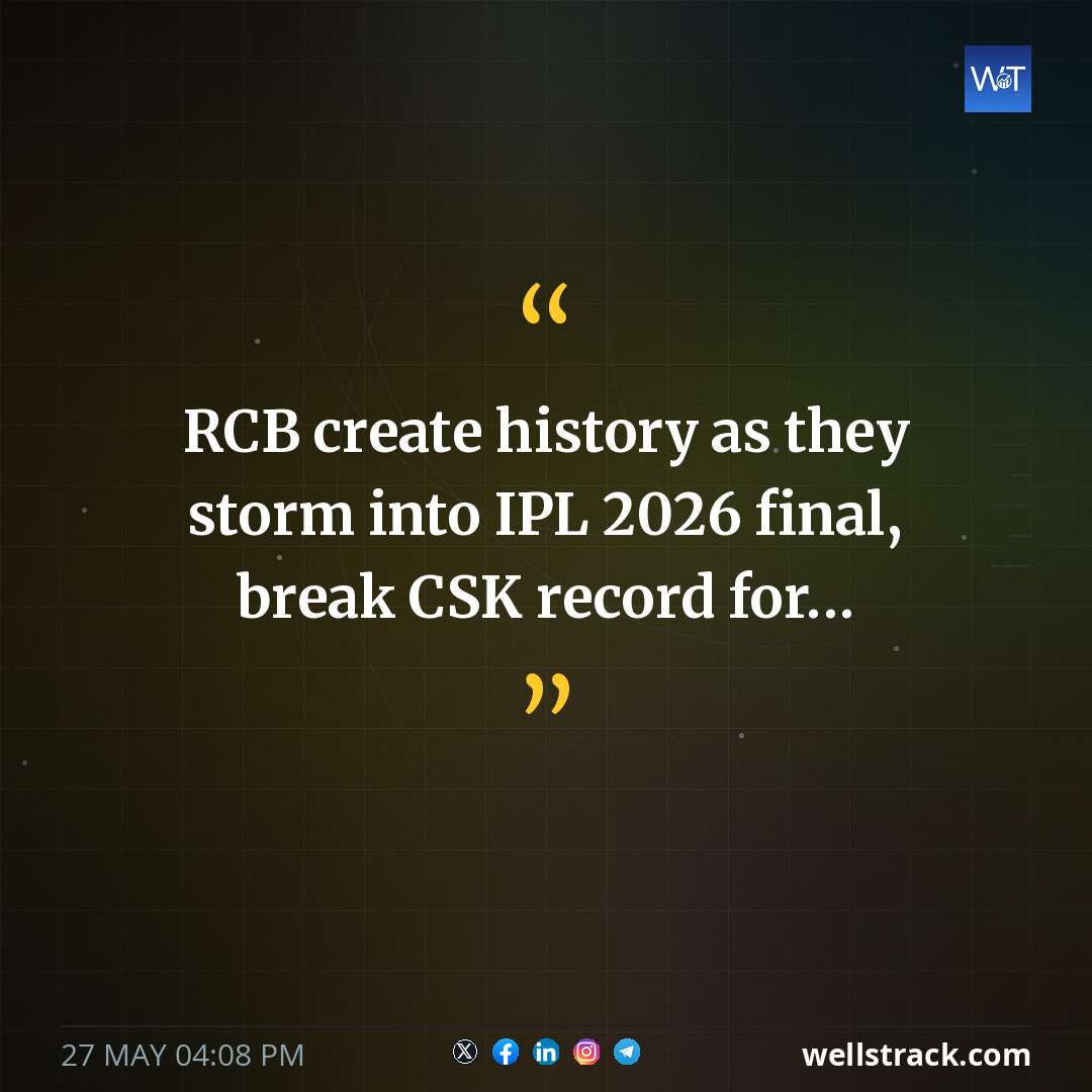 RCB create history as they storm into IPL 2026 final, break CSK record for... — WellsTrack