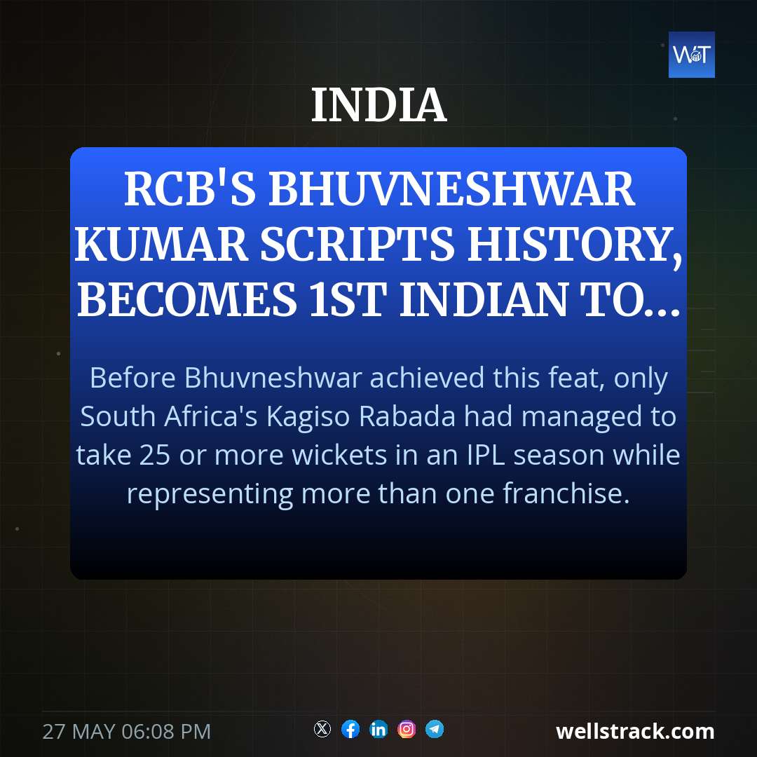 RCB's Bhuvneshwar Kumar scripts history, becomes 1st Indian to... — WellsTrack