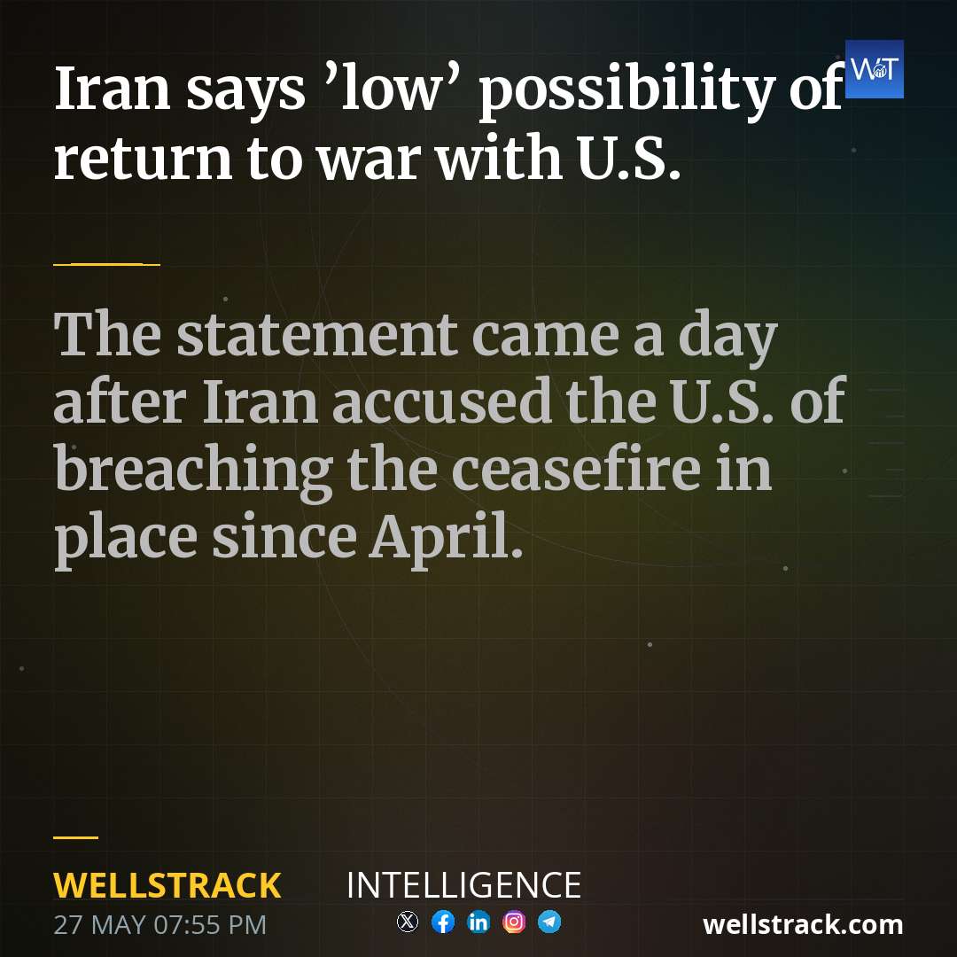 Iran says ’low’ possibility of return to war with U.S. — WellsTrack
