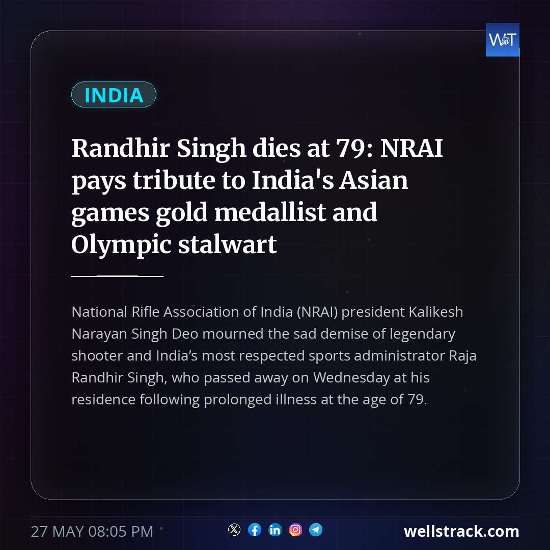 Randhir Singh dies at 79: NRAI pays tribute to India's Asian games gold medallist and Olympic stalwart — WellsTrack