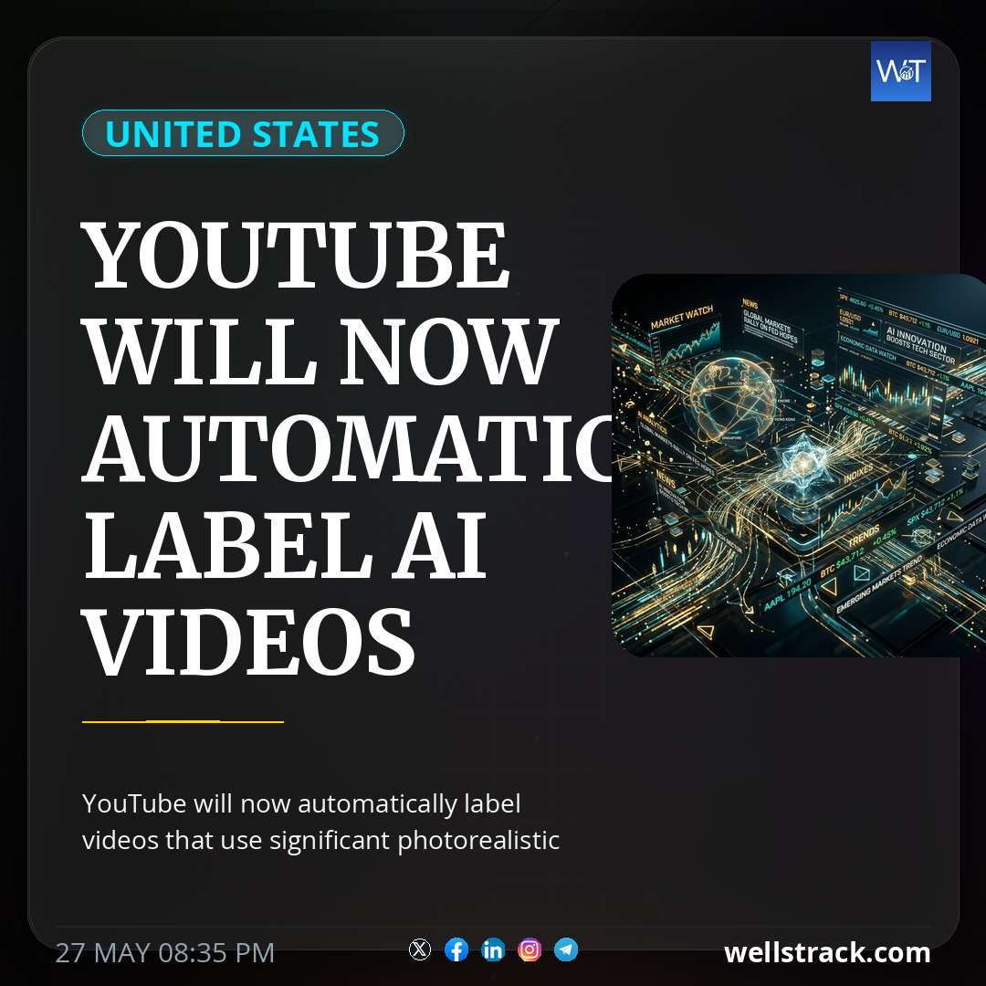 YouTube will now automatically label AI videos — WellsTrack