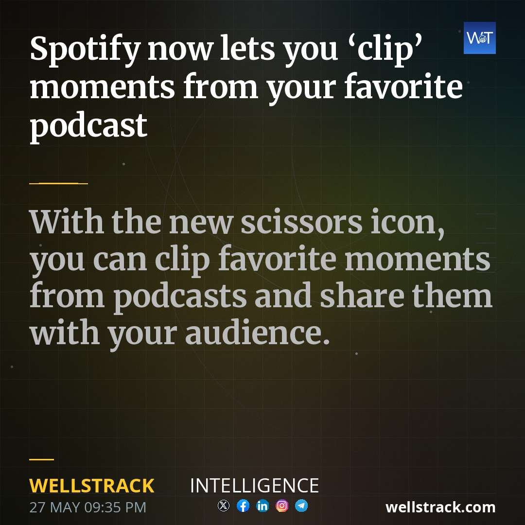 Spotify now lets you ‘clip’ moments from your favorite podcast — WellsTrack