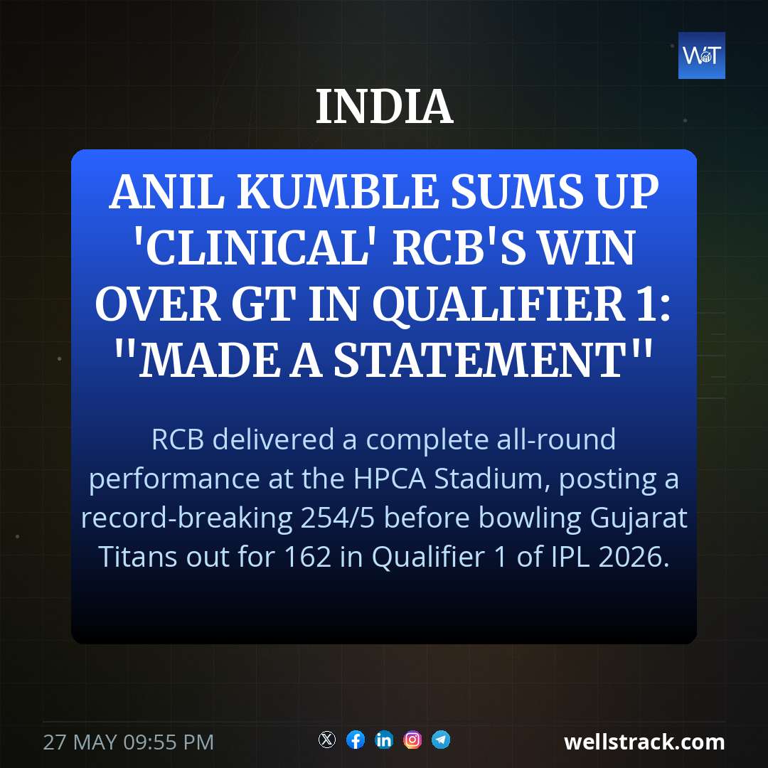 Anil Kumble Sums Up 'Clinical' RCB's Win Over GT In Qualifier 1: "Made A Statement" — WellsTrack