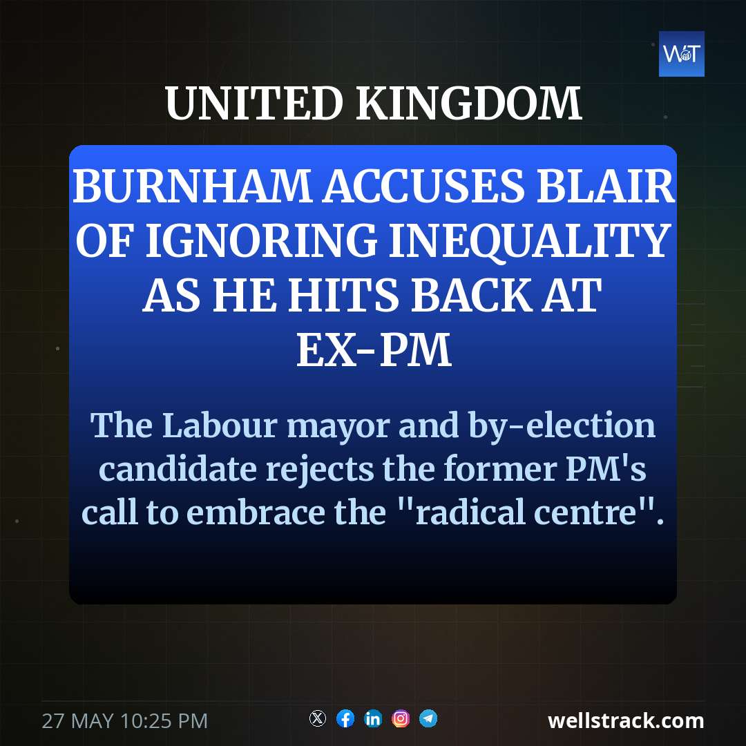 Burnham accuses Blair of ignoring inequality as he hits back at ex-PM — WellsTrack