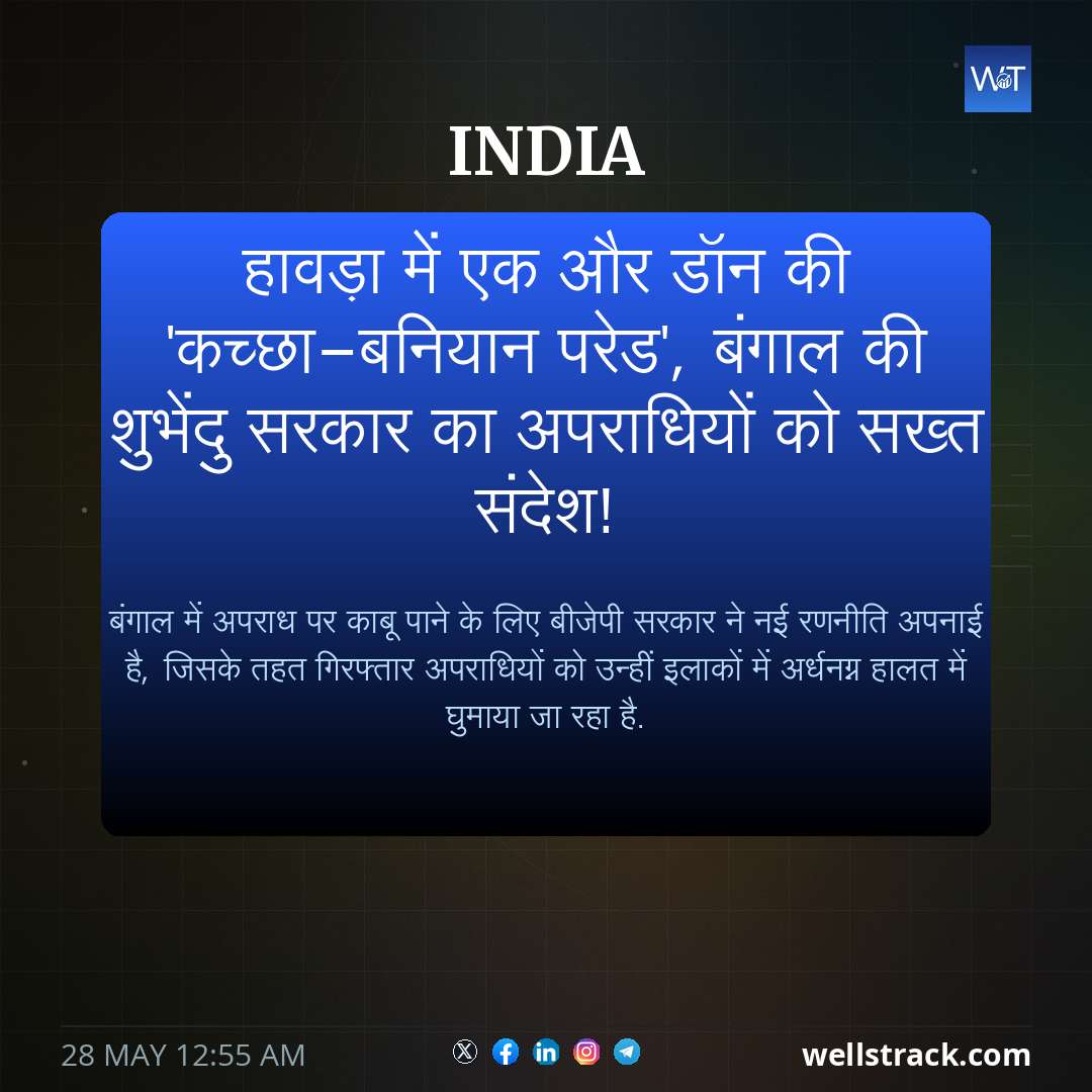 हावड़ा में एक और डॉन की 'कच्छा-बनियान परेड', बंगाल की शुभेंदु सरकार का अपराधियों को सख्‍त संदेश! — WellsTrack