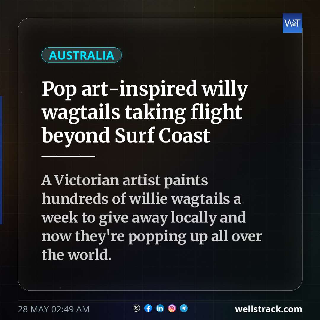Pop art-inspired willy wagtails taking flight beyond Surf Coast — WellsTrack