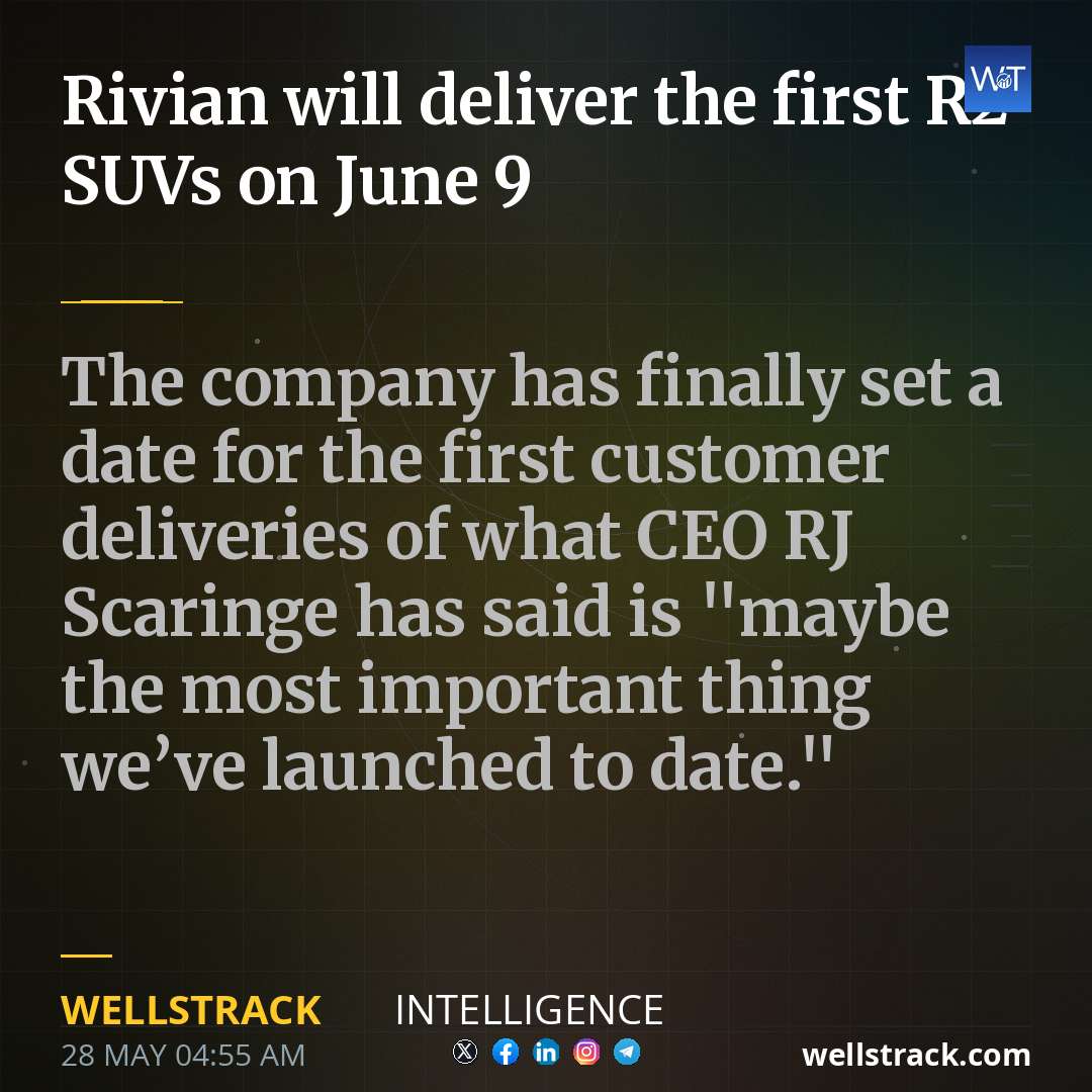 Rivian will deliver the first R2 SUVs on June 9 — WellsTrack