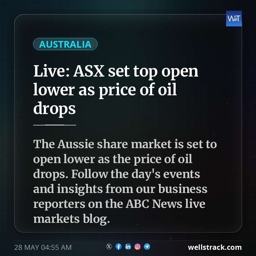 Live: ASX set top open lower as price of oil drops — WellsTrack