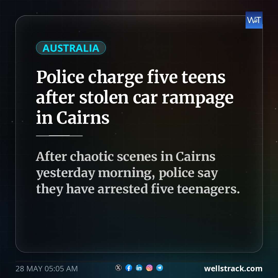Police charge five teens after stolen car rampage in Cairns — WellsTrack