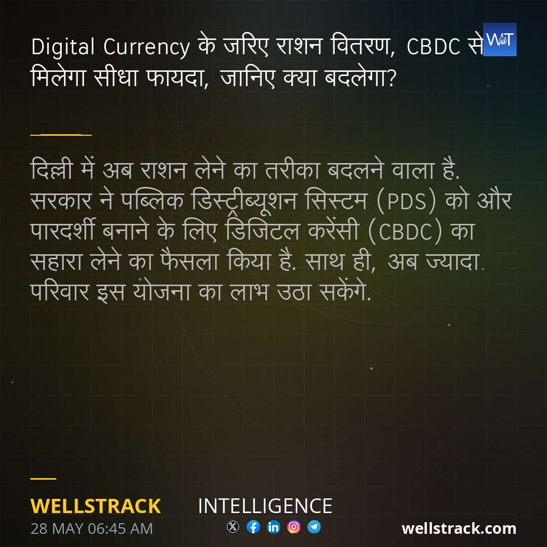 Digital Currency के जरिए राशन वितरण, CBDC से मिलेगा सीधा फायदा, जानिए क्या बदलेगा? — WellsTrack