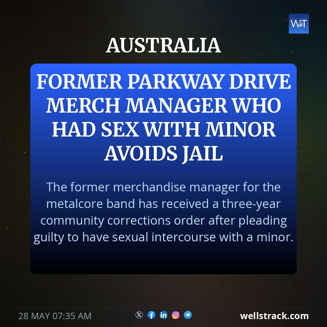Former Parkway Drive merch manager who had sex with minor avoids jail — WellsTrack