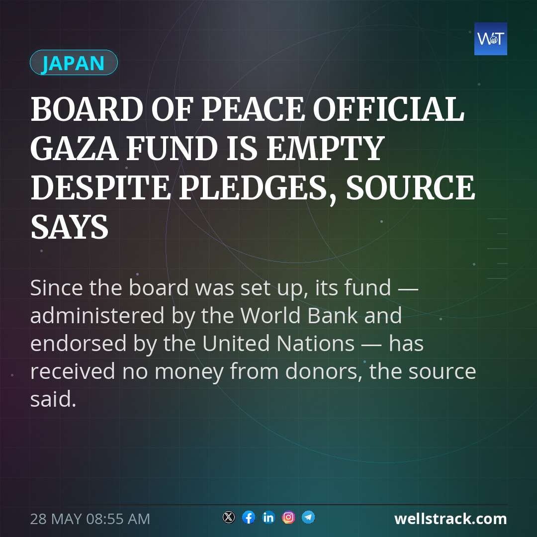 Board of Peace official Gaza fund is empty despite pledges, source says — WellsTrack