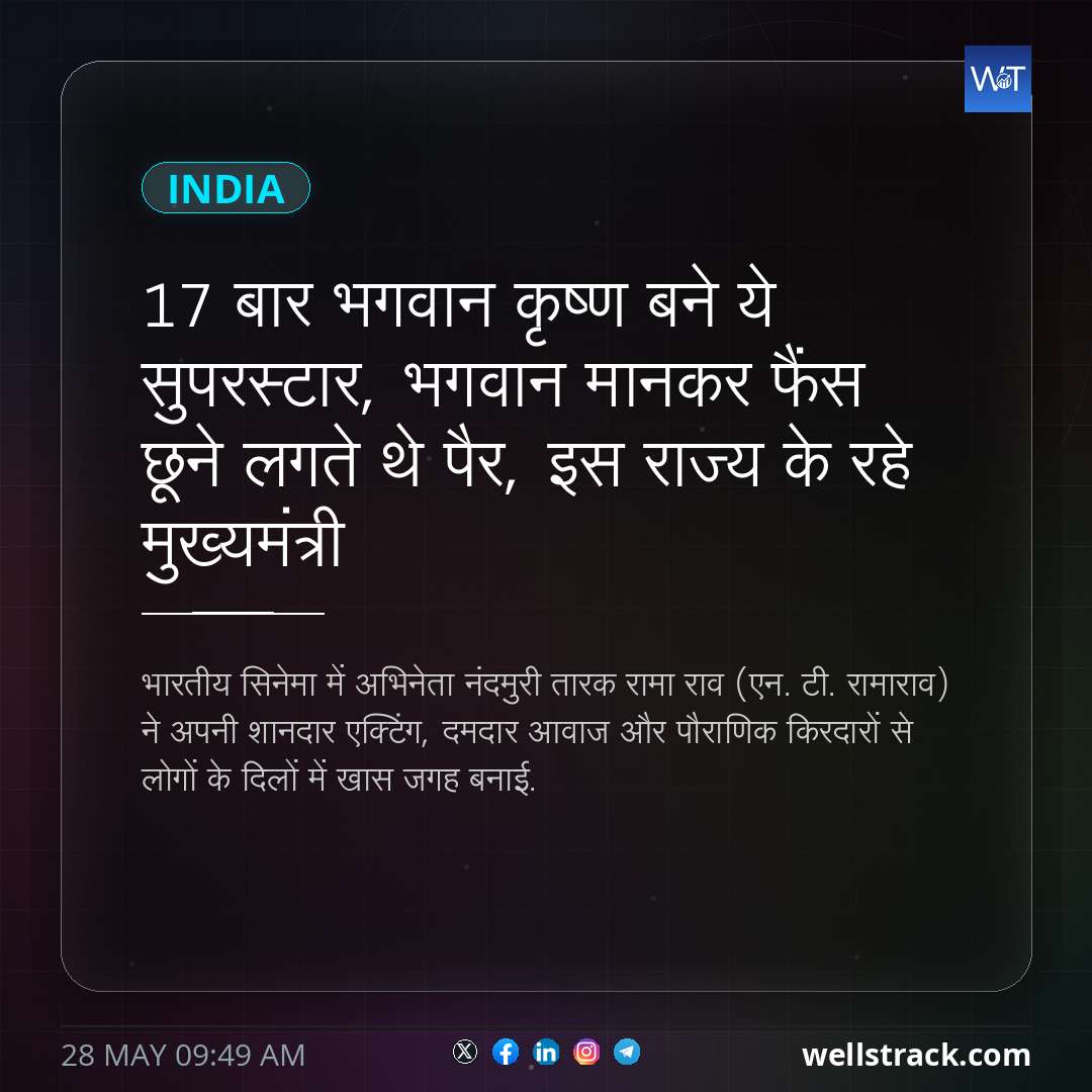 17 बार भगवान कृष्ण बने ये सुपरस्टार, भगवान मानकर फैंस छूने लगते थे पैर, इस राज्य के रहे मुख्यमंत्री — WellsTrack
