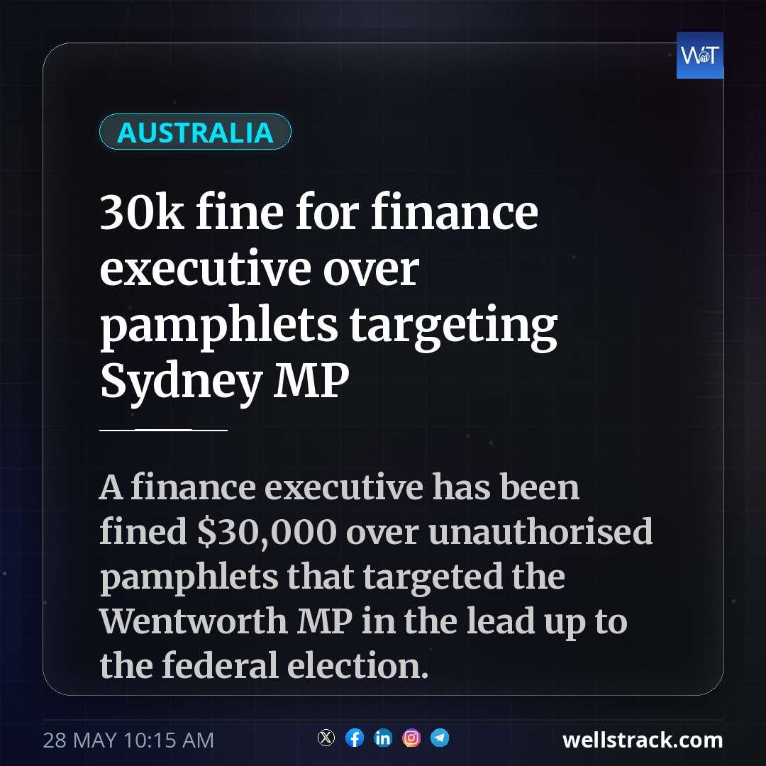 30k fine for finance executive over pamphlets targeting Sydney MP — WellsTrack