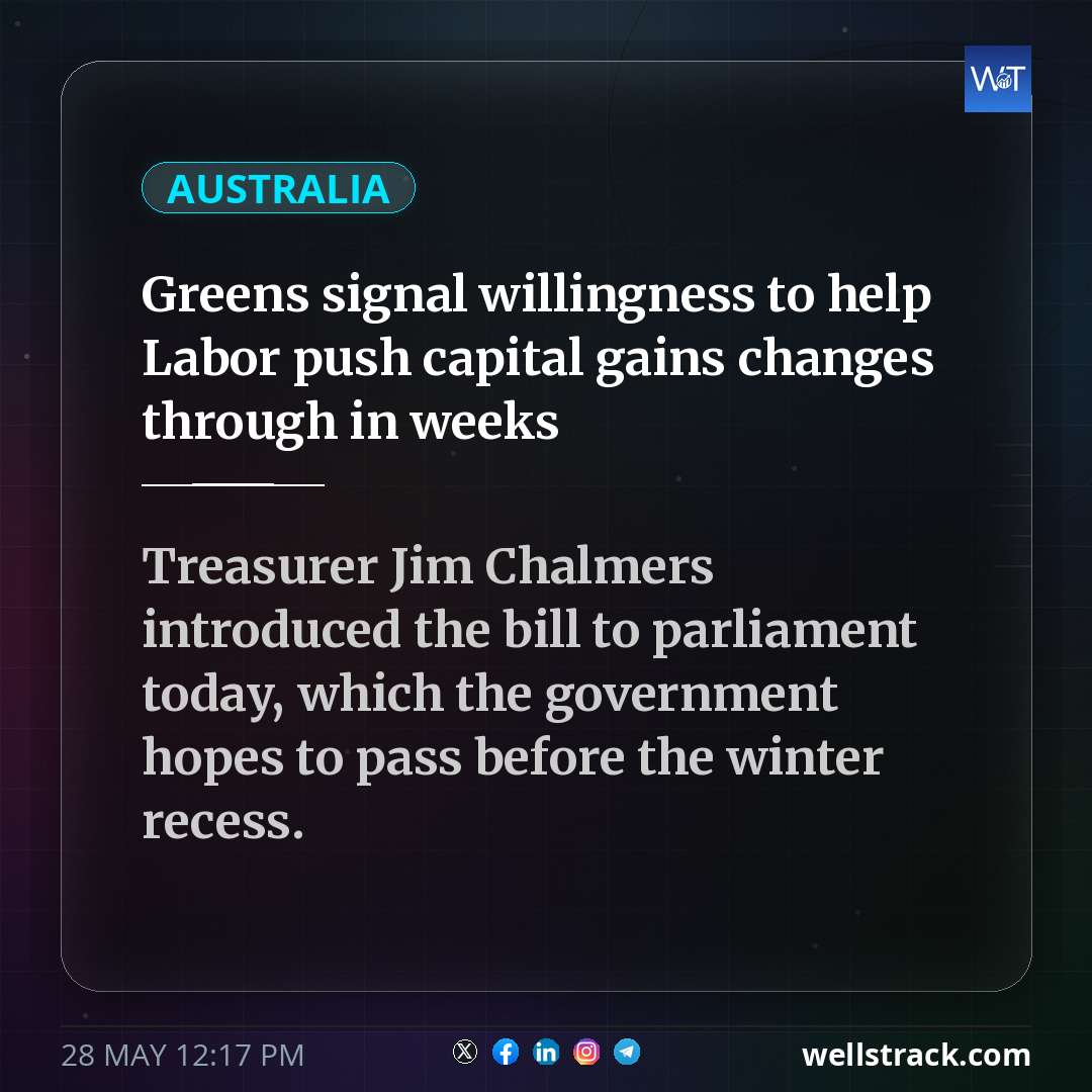 Greens signal willingness to help Labor push capital gains changes through in weeks — WellsTrack