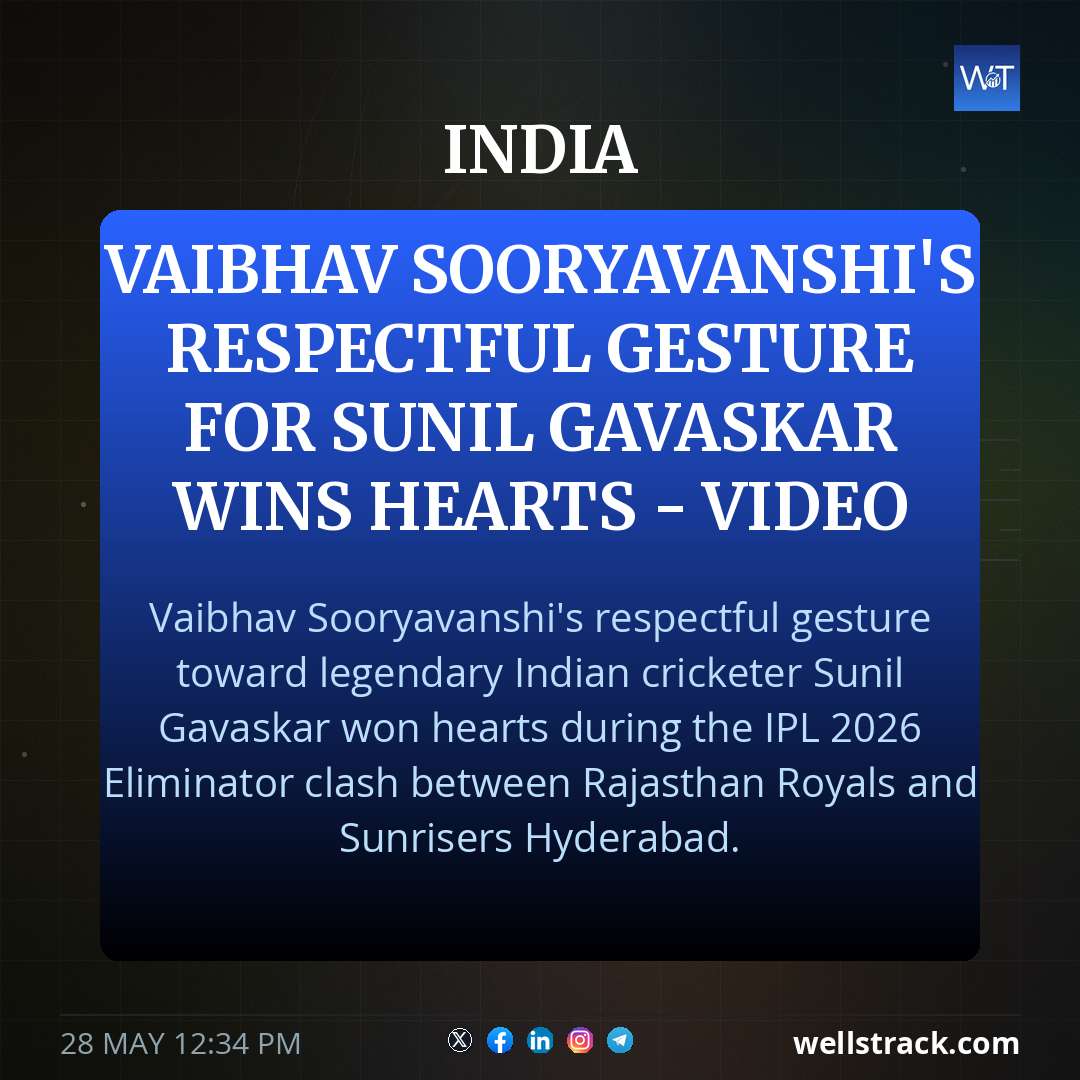 Vaibhav Sooryavanshi's Respectful Gesture For Sunil Gavaskar Wins Hearts - Video — WellsTrack