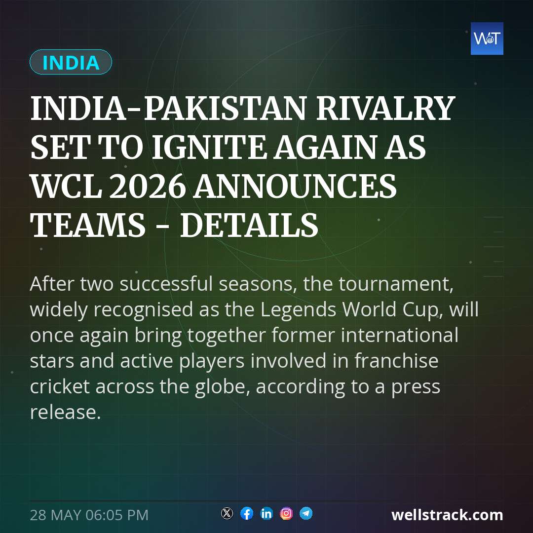 India-Pakistan Rivalry set to ignite again as WCL 2026 announces teams - Details — WellsTrack