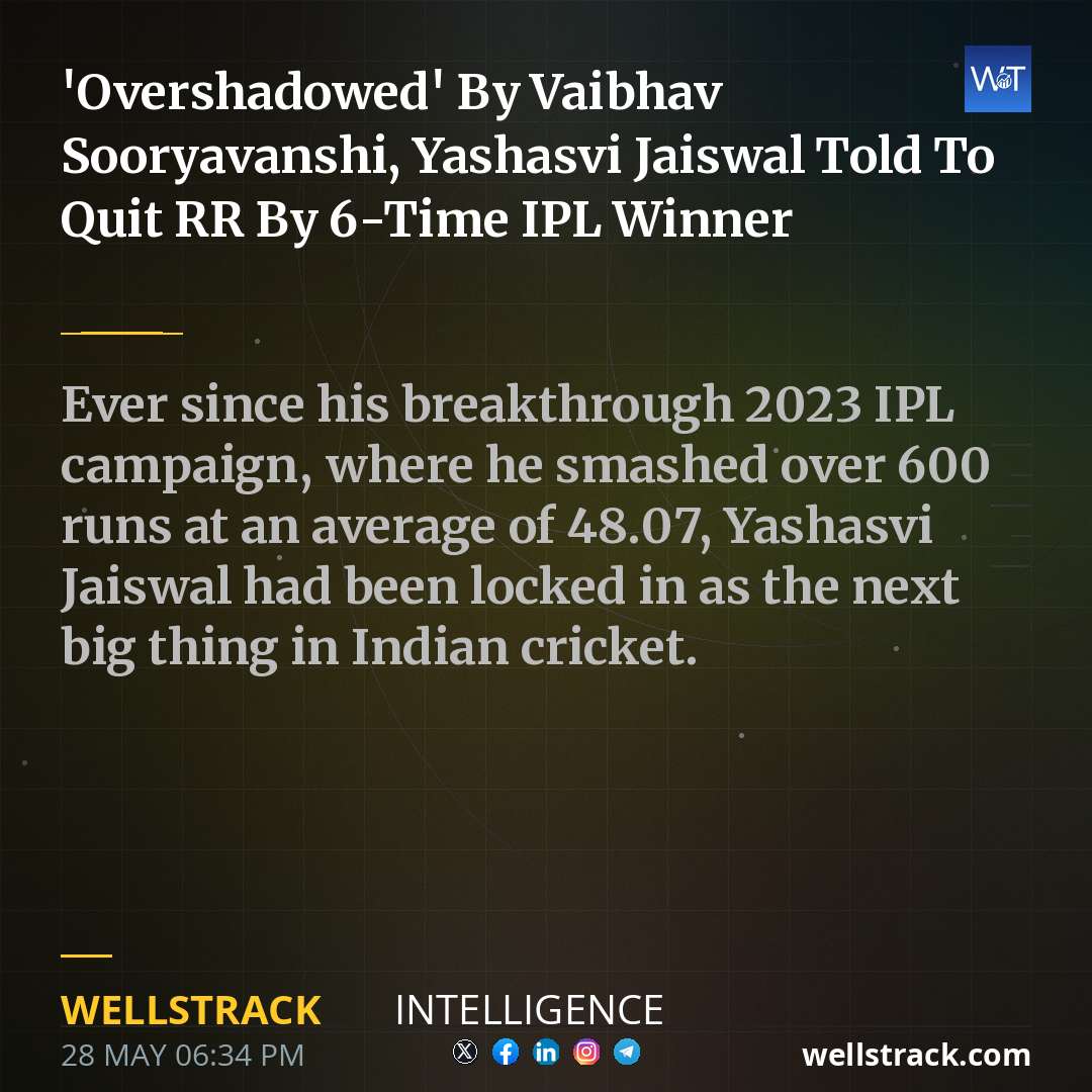 'Overshadowed' By Vaibhav Sooryavanshi, Yashasvi Jaiswal Told To Quit RR By 6-Time IPL Winner — WellsTrack
