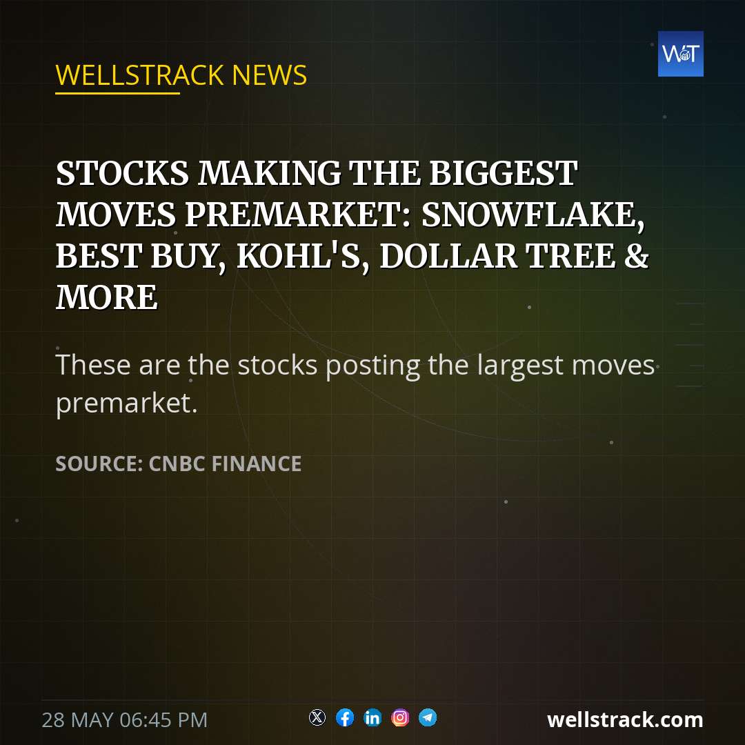 Stocks making the biggest moves premarket: Snowflake, Best Buy, Kohl's, Dollar Tree & more — WellsTrack