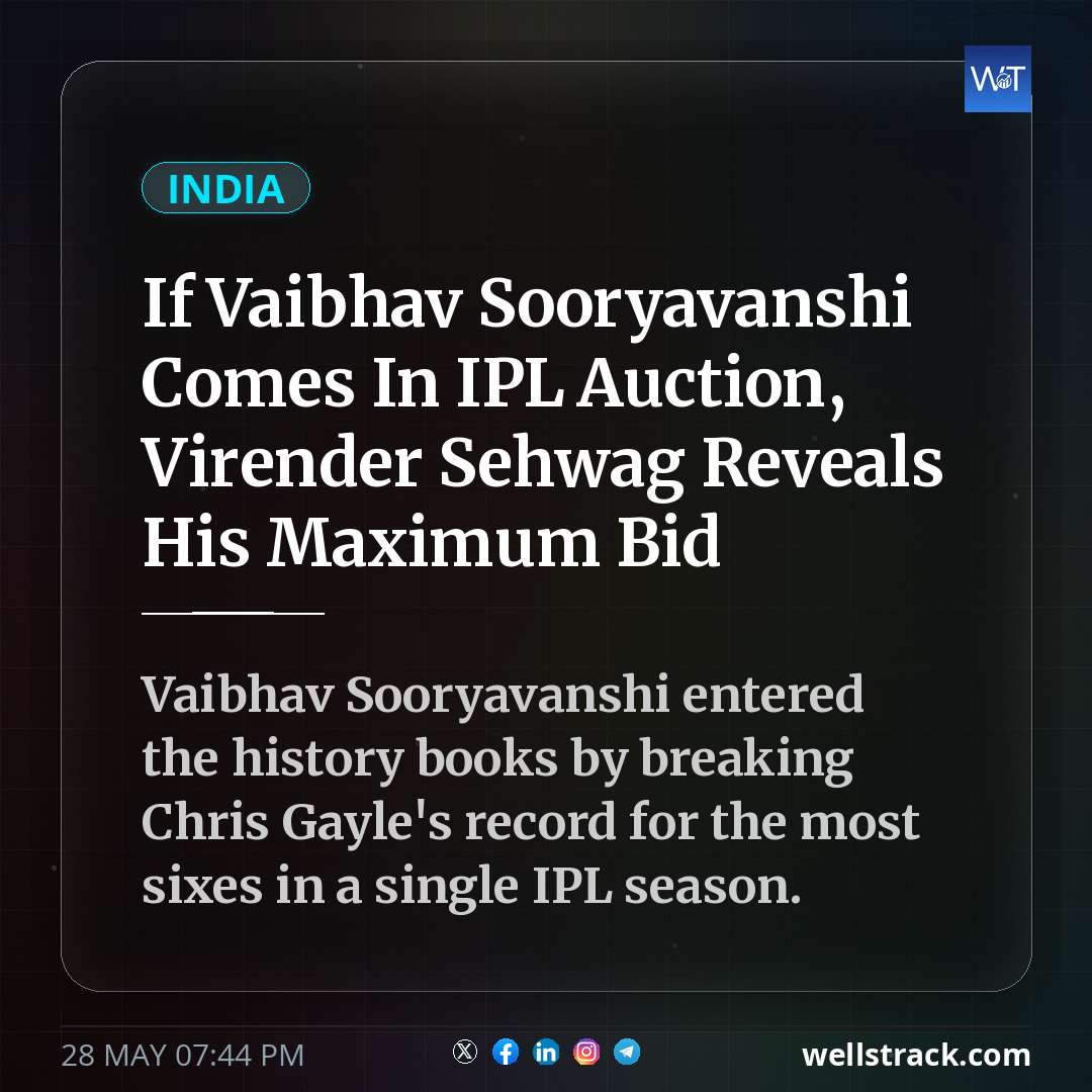 If Vaibhav Sooryavanshi Comes In IPL Auction, Virender Sehwag Reveals His Maximum Bid — WellsTrack