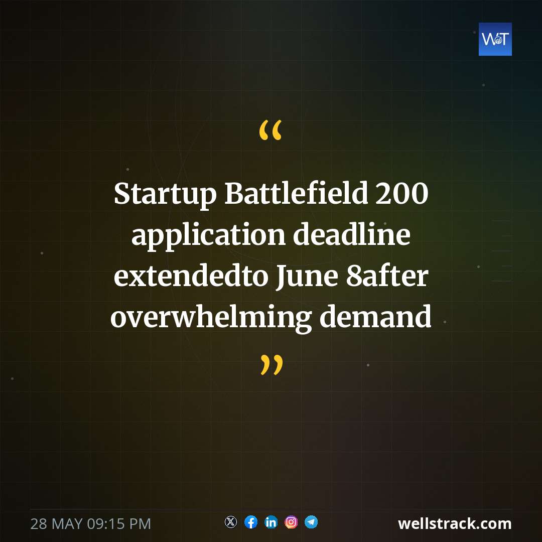Startup Battlefield 200 application deadline extended to June 8 after overwhelming demand — WellsTrack